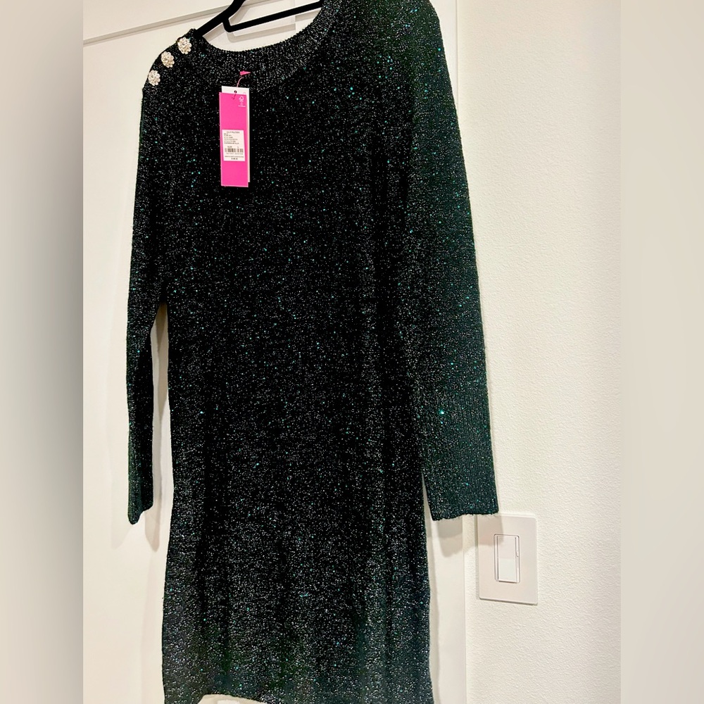 NWT Lilly Pulitzer Sequin Sweater Dress, Sz. L